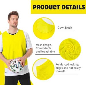 Custom Unisex <b>Soccer</b> Training Bibs Breathable Mesh Vest 100% Polyester Quick Dry Anti-Bacterial Anti-Uv Sublimated Print Front - Product Image 3