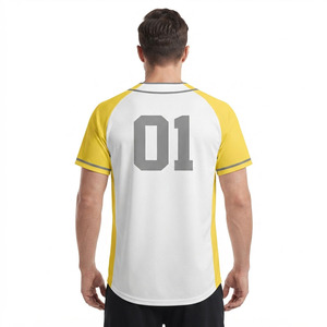 Camisa de Béisbol con Botones para Hombre, Jersey de Béisbol con Cuello en V para Hombre, Jersey de Béisbol de Manga Corta para Hombre, Jersey de Béisbol 100% Poliéster - Product Image 2