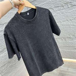 เสื้อยืดผู้ชายสไตล์เรโทร 230 GSM ทรงหลวม ผ้าฝ้าย 100% แขนสั้น คอกลม สีกาแฟ รับสกรีนโลโก้ - Product Image 2