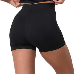 Shorts de sport décontractés pour femmes noires, taille haute élastique, extensibles, séchage rapide, respirants, pour fitness et entraînement - Product Image 3