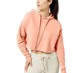 เสื้อฮู้ดครอปท็อปผู้หญิงสำหรับฤดูหนาว ออกแบบเองได้ ไซส์พลัส เป็นมิตรต่อสิ่งแวดล้อม ระบายอากาศได้ดี พร้อมโลโก้ด้านหน้า - Product Image 1
