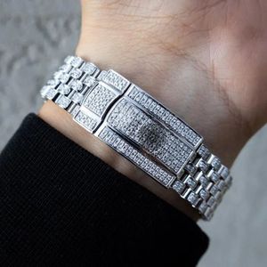 Reloj de Lujo para Hombre con Diamantes Moissanite, Cierre Oculto Plateado, Correa de 24 mm, Movimiento Analógico de Cuarzo ETA, Esfera de Cristal de Zafiro, Resistente al Agua - Product Image 3