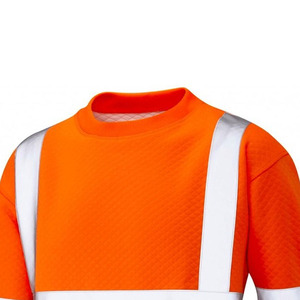 <b>Men's</b> <b>Orange</b> Reflective Safety <b>Sweatshirt</b> Crew Neck Long Sleeve Knitted Polyester Workwear High Visibility Casual Wear Autumn - Product Image 2