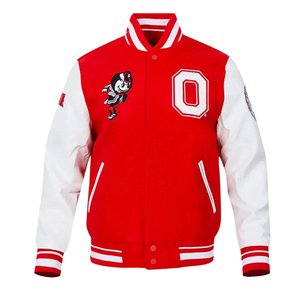 2026 ซัพพลายเออร์คุณภาพดี ผลิตแจ็คเก็ตเบสบอลวิทยาลัยแบบ Letterman แขนหนังเทียมสีเขียวขนสัตว์  ตามแบบที่คุณต้องการ - Product Image 1