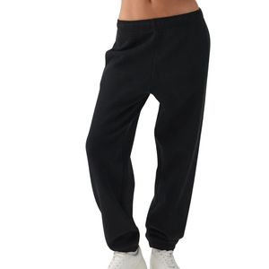 Pantalon de jogging en coton noir pour femme, taille haute, coupe décontractée, bas de survêtement, logo personnalisé, vente en gros OEM - Product Image 4