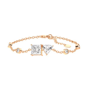 Bracelet à fermoir homard REYES en diamant de laboratoire CVD pour femme, or blanc 14 carats plaqué rhodium, bijoux fins, cadeau d'anniversaire - Product Image 5