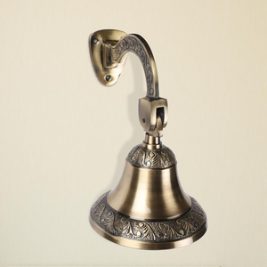 Modern Solid <b>Brass</b> Handmade Round Wall Hanging <b>Bell</b> Door <b>Bell</b> with Deep Ringing Sound Decorative Nautical Home Temple - Product Image 3