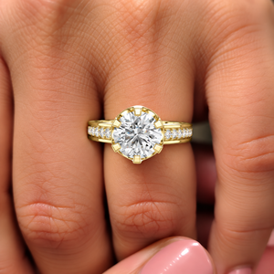 Bague Solitaire en Or Massif 14K 18K avec Diamant de Laboratoire Taille Ronde 1.70CT DEF VVS Certifié IGI, Bague de Mariage Classique ODM - Product Image 2