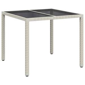 Tavolo da pranzo da giardino in polyrattan bianco 90x90x75 cm per esterni - Product Image 2
