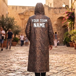 Robe de plage chaude imperméable à manches longues, doublée de polaire, de haute qualité, nouveau style, veste de surf, poncho coupe-vent, parka à capuche - Product Image 2