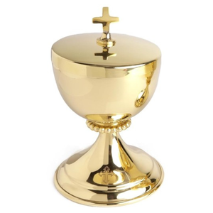 Cáliz Religioso de Latón Chapado en Oro de Alto Brillo con Patena y Ciborio, Juego de Vajilla para Iglesia Católica y Bodas - Product Image 6
