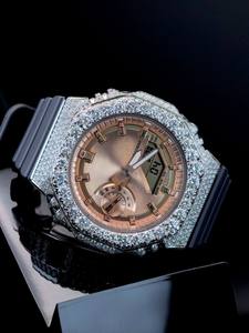 Reloj Moissanite GA2100 de Lujo con Movimiento Seiko de Cuarzo, Cristal de Zafiro, 41MM, Resistente al Agua 20BAR, Estilo Hip Hop, Bisel y Correa Personalizados - Product Image 4