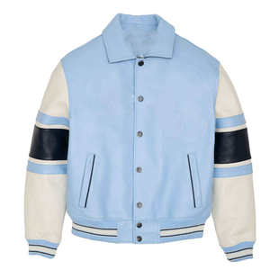 Custom Men's <b>Varsity</b> <b>Jackets</b> Casual Breathable Leather Sleeve Blank <b>Plain</b> Embroidery Letterman <b>Jacket</b> - Product Image 1