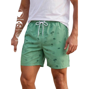 <b>Mens</b> Breathable Printed Beach <b>Shorts</b> Quick Dry <b>Swim</b> Trunks Elastic Waist Drawstring Front Casual Summer <b>Shorts</b> Side/Back Pockets - Product Image 1