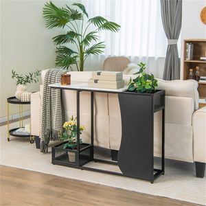 Consolle Tradizionale Versatile Impermeabile da 43,5 Pollici, Facile da Montare, Tavolino Laterale per Divano, Espositore per Cornici e Piante, per Ingresso - Product Image 2