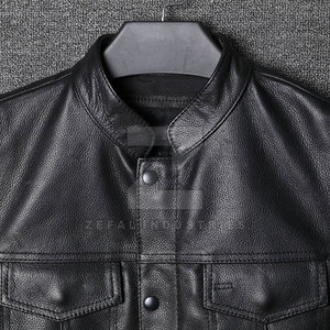 Chaleco de Verano de Alta Calidad, Hecho 100% en Cuero, Sólido, Casual, Transpirable y Personalizable para Hombre - Product Image 4