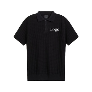 T-shirts de golf pour hommes en gros, grande taille, unis, manches courtes, décontractés, avec logo brodé personnalisable, en coton biologique - Product Image 1