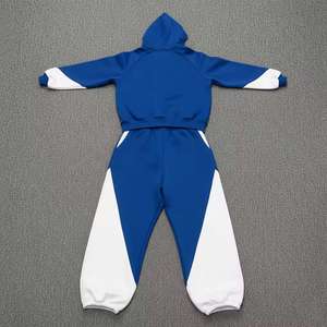 Conjunto Deportivo para Hombre, Azul y Blanco, Ligero, Transpirable, con Capucha y Cuello Alto, Premium, Manga Larga, Informal - Product Image 4