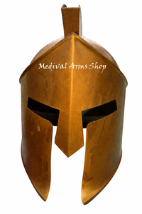 Casco Medieval Antiguo Hecho a Mano de Acero Dorado con Pluma Negra, Armadura Pulida para Reenactment, Cosplay, Halloween, Regalo - Product Image 2