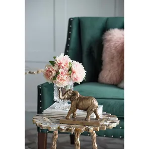 Handmade <b>Aluminum</b> Vertical Elephant Bookends Set of 2 Metal Handicraft Feng Shui Tabletop Decor for Office - Product Image 4