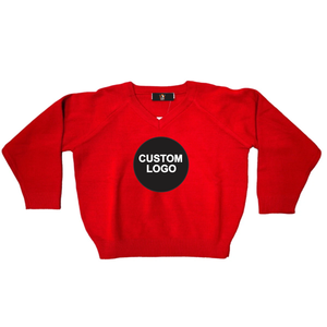 Suéter de punto personalizado para otoño/invierno, para niños/niñas, cuello en V, jersey de punto, suéter escolar, UNISEX - Product Image 6