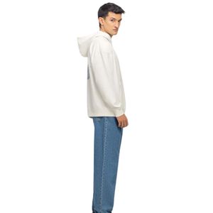 Sudadera con Capucha para Hombre, Corte Holgado, Blanca, Tejido French Terry, Estampado Delantero y Trasero, Ropa Casual Urbana, OEM, ODM, Venta al Por Mayor - Product Image 2