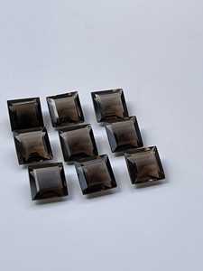 Lote al por mayor de piedras preciosas sueltas de cuarzo ahumado natural de 6x6 mm, tallado cuadrado facetado y calibrado, para la fabricación de joyas. - Product Image 2
