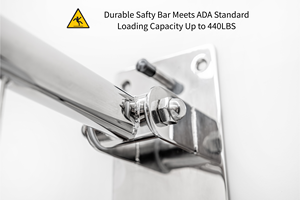 Barre d'appui de sécurité pliable en forme de U en acier inoxydable pour toilettes et salle de bain - Product Image 2