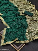 FATEMA FASHION Saree indien traditionnel en georgette imprimée pour femme, style Bollywood, séchage rapide, style pakistanais, idéal pour les mariages et les fêtes