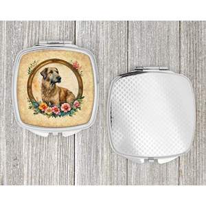 Irish Wolfhound Flowers Compact Travel <b>Makeup</b> <b>Mirror</b> Folding Handheld Design Gift for Women and Girls - Product Image 4