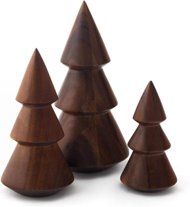 Set of 3 Handmade Wooden <b>Christmas</b> Decorations Gifts Ornaments Wood <b>Mini</b> <b>Christmas</b> <b>Trees</b> Figurines - Product Image 3