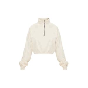 Crop Top Hoodie In Stock Women's Fitness Tracksuit Set Warm Long Sleeve Casual Custom Crop Top Hoodie - Product Image 1