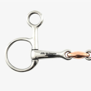 Apto Enterprises - Bocado de caballo de acero inoxidable con anillo suelto y boquilla de cobre de 5.5in/14CM - Product Image 4