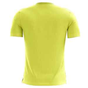 Camiseta de Fútbol Amarilla para Hombre, Cuello Redondo, Manga Corta, Absorbe la Humedad, Rayas, Poliéster, Ropa Deportiva - Product Image 3