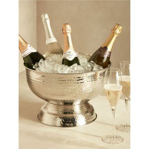 Seau à glace de luxe en aluminium martelé argenté, refroidisseur de vin et de boissons, bol à champagne en acier inoxydable pour hôtel, bar, fête, vaisselle de table - Product Image 5