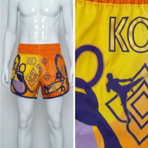 Shorts d'entraînement de Muay Thai pour hommes ODM, en soie/satin, respirants, séchage rapide, légers, taille haute, logo personnalisé - Product Image 3