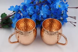Copper cocktail <b>serving</b> mug <b>set</b> for heritage festival <b>beverages</b> hammered finish metal cups durable reusable <b>serving</b> mugs - Product Image 3