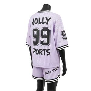 Ensemble short en jersey mesh premium pour femme, tissu sport en polyester durable, coupe décontractée, impression de logo personnalisée, ensembles pour femme 100% coton - Product Image 5