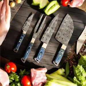 Juego de Cuchillos de Cocina Profesionales con Hojas de Acero Inoxidable Afiladas y Mangos Cómodos para Cortar Verduras y Carne - Product Image 4