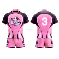 Ensemble de maillot et short d'entraînement pour l'académie de rugby junior, sublimé, avec logo personnalisé, vente en gros