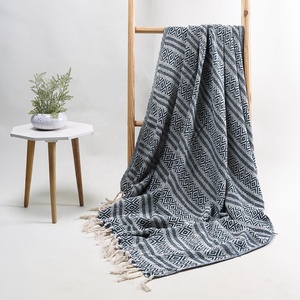 Jeté de canapé en coton de luxe 100% coton Doux et chaud Jeté rayé Collection Jeté en coton - Product Image 6