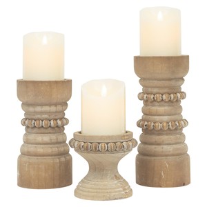 ชุดเชิงเทียนไม้ชีแชมทำมือ - เชิงเทียนไม้สไตล์เรียบง่ายขายส่ง - Product Image 1