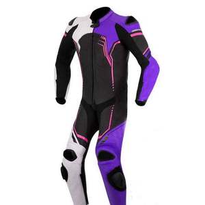 Combinaison de moto pour homme à manches longues, noire, blanche et violette, coupe-vent, toutes saisons, pour la moto, le touring - Product Image 2
