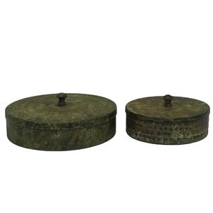 Cuenco de Metal grande y pequeño personalizado, vela de hierro martillado con tapa, el más vendido, Mkaing - Product Image 1