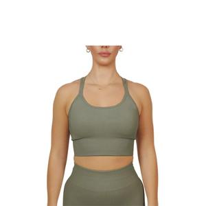 Conjunto Deportivo Personalizado al por Mayor para Mujer: Sujetador Deportivo Ajustable con Tirantes Cruzados y Shorts de Ciclismo Sin Costuras, Transpirable y Ligero - Product Image 2