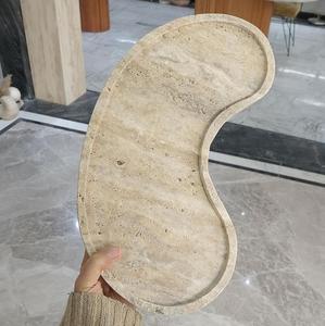 Bandeja Decorativa Ovalada Minimalista de Mármol Blanco, Bandeja de Servicio de Piedra Lisa, Centro de Mesa para Mesa de Café, Bandeja Organizadora Multiusos de Lujo - Product Image 4