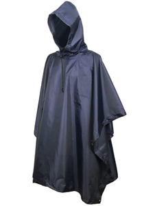 Poncho de pluie unisexe noir à capuche, imperméable, léger, en polyester, pour l'extérieur, taille adulte, coupe longue et ample, couleur unie - Product Image 3