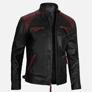 Chaqueta de Motociclista de Cuero de Oveja Genuino para Hombre, Talla Grande, Casual, Invierno, Negra, Alta Calidad, Moda Británica, Transpirable - Product Image 3