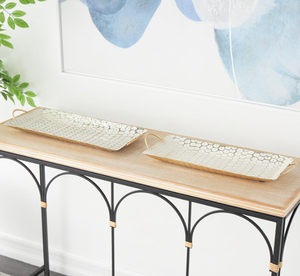 Bandeja de Servir Estilo Americano de Aluminio con Asa, Superficie Texturizada con Logotipo Personalizado para Presentación de Comida y Decoración en Bodas - Product Image 2