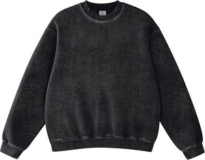 Women's Oversized <b>Acid</b> Wash Sweatshirt Unisex Heavyweight Fleece Vintage Cotton Pullover sweatshirt customize sizes - Product Image 4